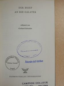 Der Brief an die Galater [antikvár]