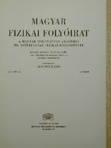 Györgyiné Horváth Tünde - Magyar Fizikai Folyóirat XX. kötet 1. füzet [antikvár]