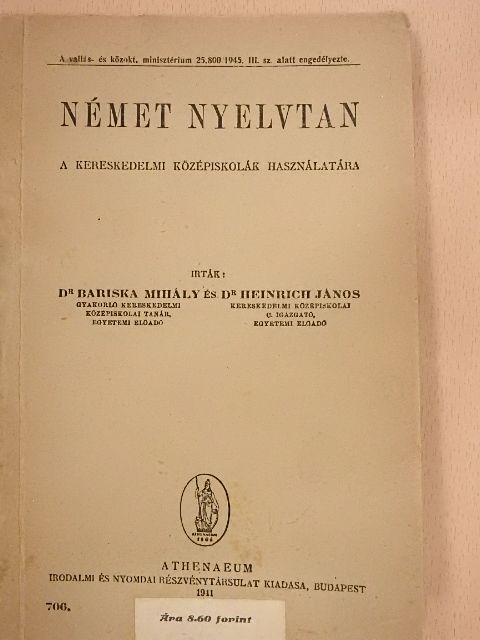 Dr. Bariska Mihály - Német nyelvtan [antikvár]