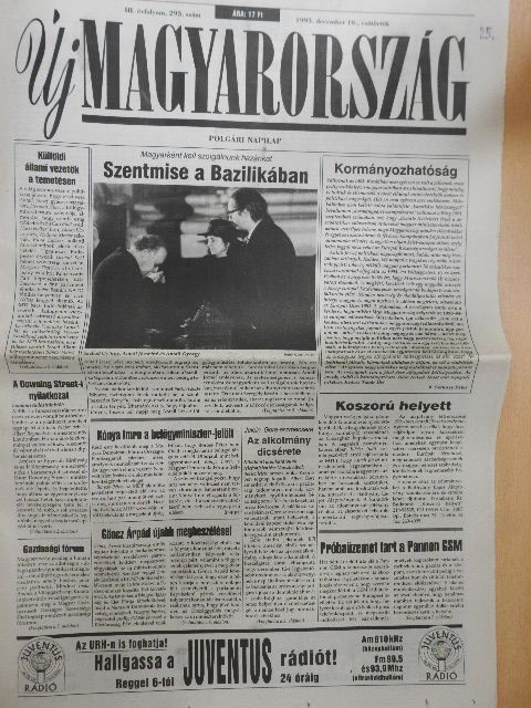 B. Sárközy Péter - Új Magyarország 1993. december 16. [antikvár]