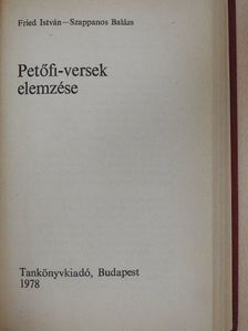 Fried István - Petőfi-versek elemzése [antikvár]