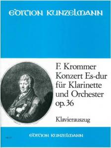 KROMMER - KONZERT ES-DUR FÜR KLARINETTE UND ORCHESTER OP.36, KLAVIERAUSZUG