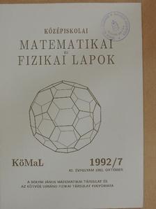 Pelikán József - Középiskolai matematikai és fizikai lapok 1992. október [antikvár]