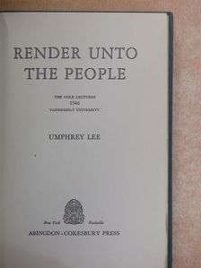 Umphrey Lee - Render Unto the People [antikvár]