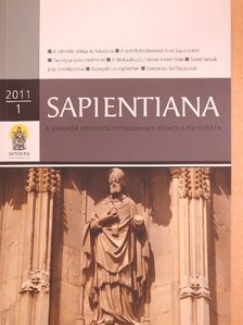 Bakos Gergely OSB - Sapientiana 2011/1. [antikvár]