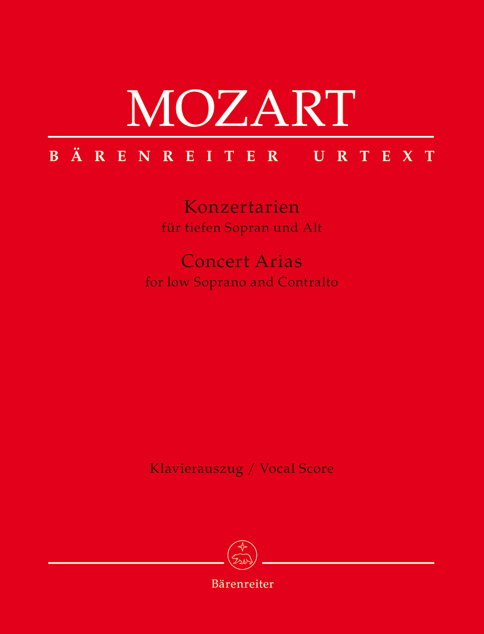 MOZART, W,A, - KONZERTARIEN FÜR TIEFEN SOPRAN UND ALT. KLAVIERAUSZUG (THOMAS SEEDORF / UWE KREMP)