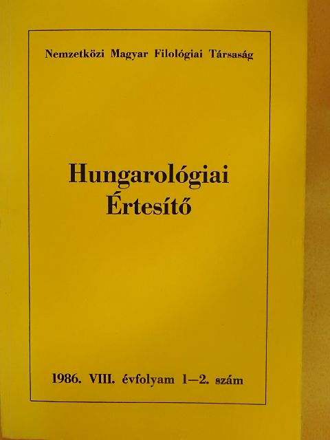 Hungarológiai Értesítő 1986/1-2. [antikvár]