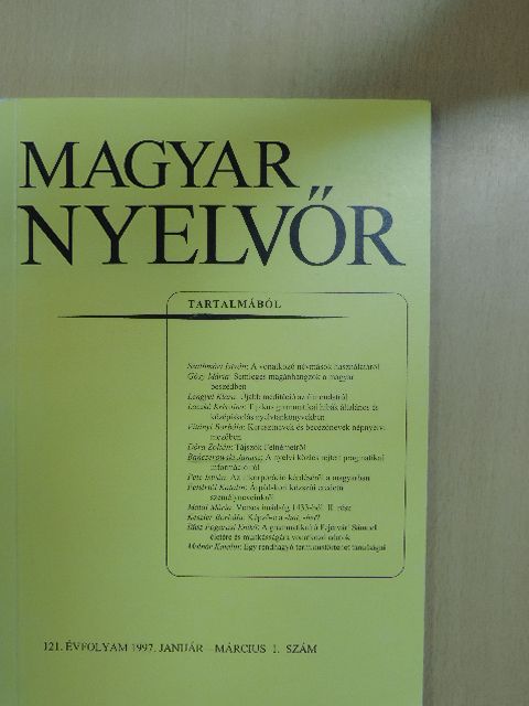 Banczerowski Janusz - Magyar Nyelvő 1997. január-március [antikvár]