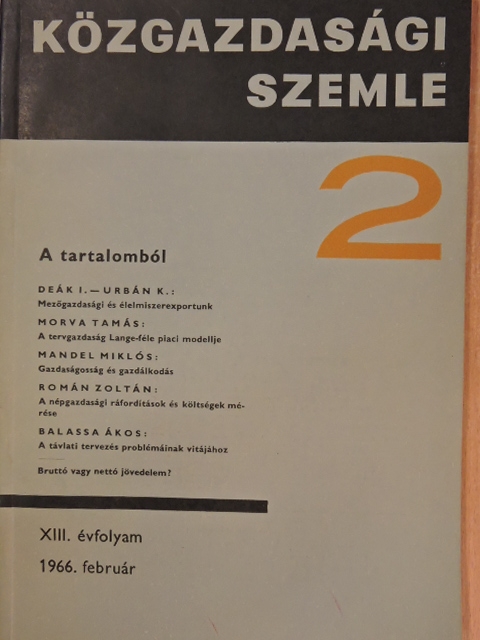 Aleksander Lukaszewicz - Közgazdasági szemle 1966. február [antikvár]