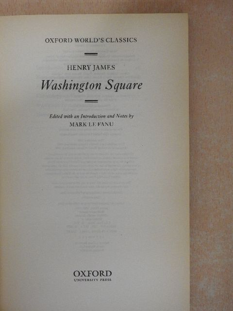 Henry James - Washington Square [antikvár]