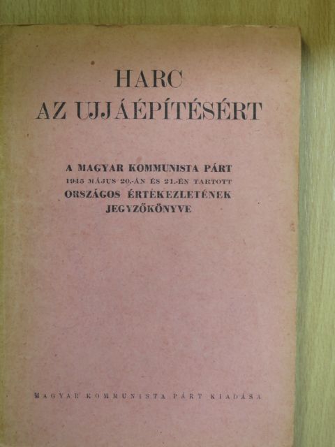 Gerö Ernő - Harc az ujjáépítésért [antikvár]