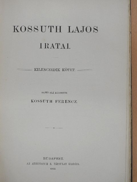 Kossuth Lajos - Kossuth Lajos iratai IX. [antikvár]