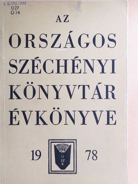 B. Lukács Ágnes - Az Országos Széchényi Könyvtár Évkönyve 1978 [antikvár]