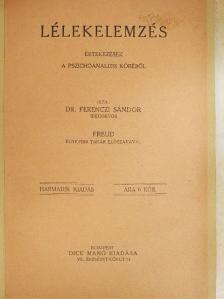 Dr. Ferenczi Sándor - Lélekelemzés [antikvár]