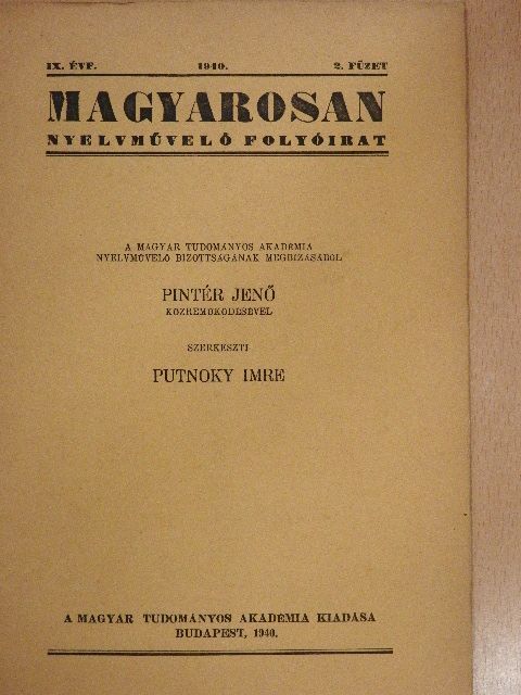 Bölöny József - Magyarosan 1940/2. [antikvár]