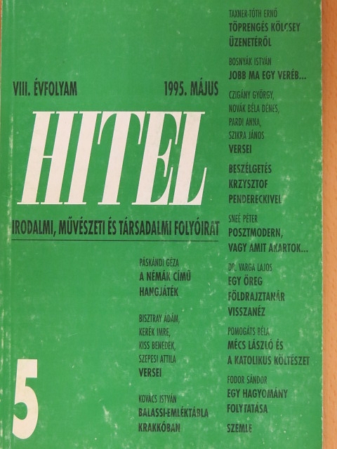 Aczél Géza - Hitel 1995. május [antikvár]