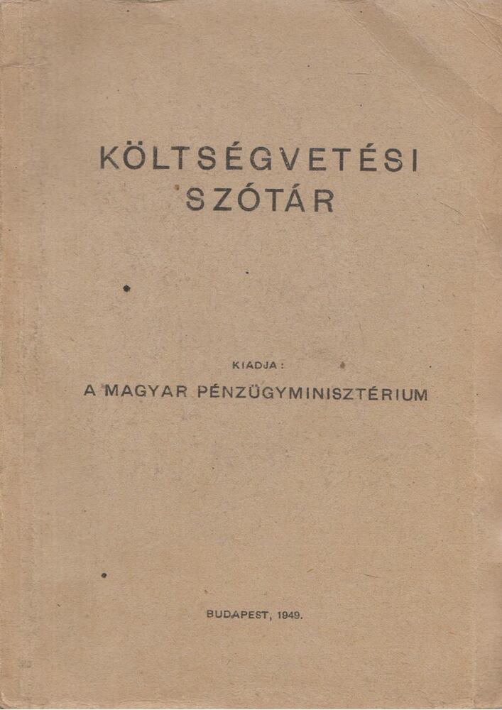 Költségvetési szótár [antikvár]