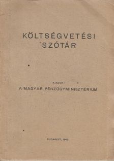 Költségvetési szótár [antikvár]