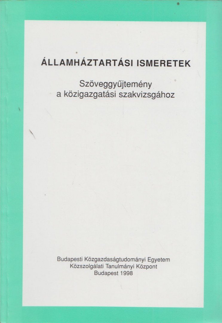 Pásztor Miklós - Államháztartási ismeretek [antikvár]