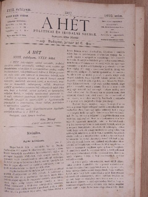 Gáspár Kornél - A Hét 1905. (nem teljes évfolyam) [antikvár]