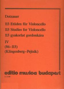 DOTZAUER - 113 GYAKORLAT GORDONKÁRA IV (86-113) (KLINGENBERG-PEJTSIK)