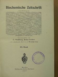 E. Aberhalden - Biochemische Zeitschrift 234-235. Band [antikvár]