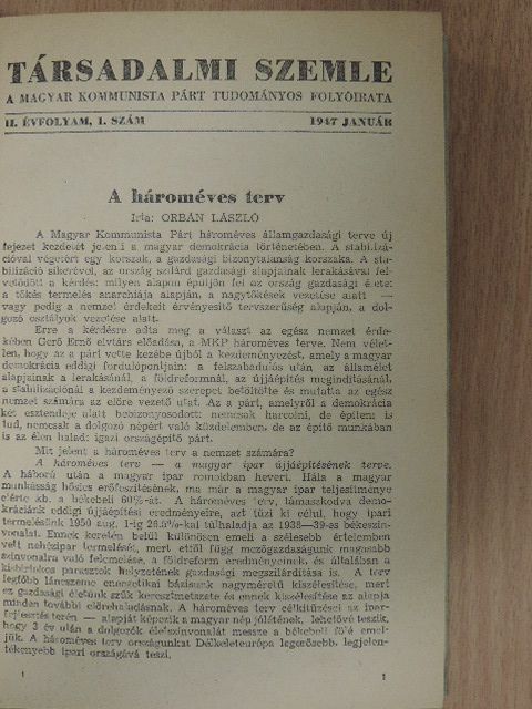 Ádám György - Társadalmi Szemle 1947. január-december I-II. [antikvár]