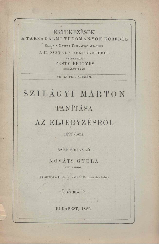 Kováts Gyula - Szilágyi Márton tanítása az eljegyzésről [antikvár]