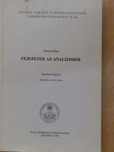 Simon Péter - Fejezetek az analízisből [antikvár]