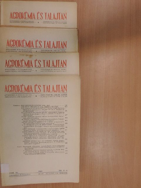 Ábrahám Lajos - Agrokémia és talajtan 1969/1-4./Supplementum [antikvár]
