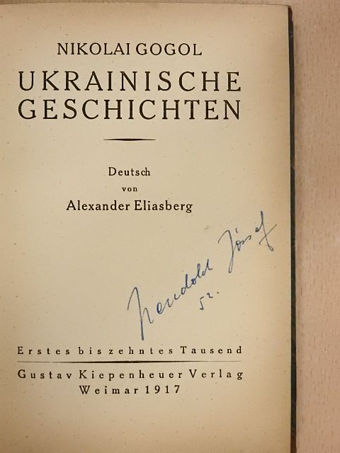 Nikolai Gogol - Ukrainische Geschichten [antikvár]
