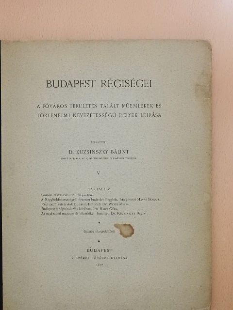 Dr. Weisz Miksa - Budapest régiségei V. [antikvár]