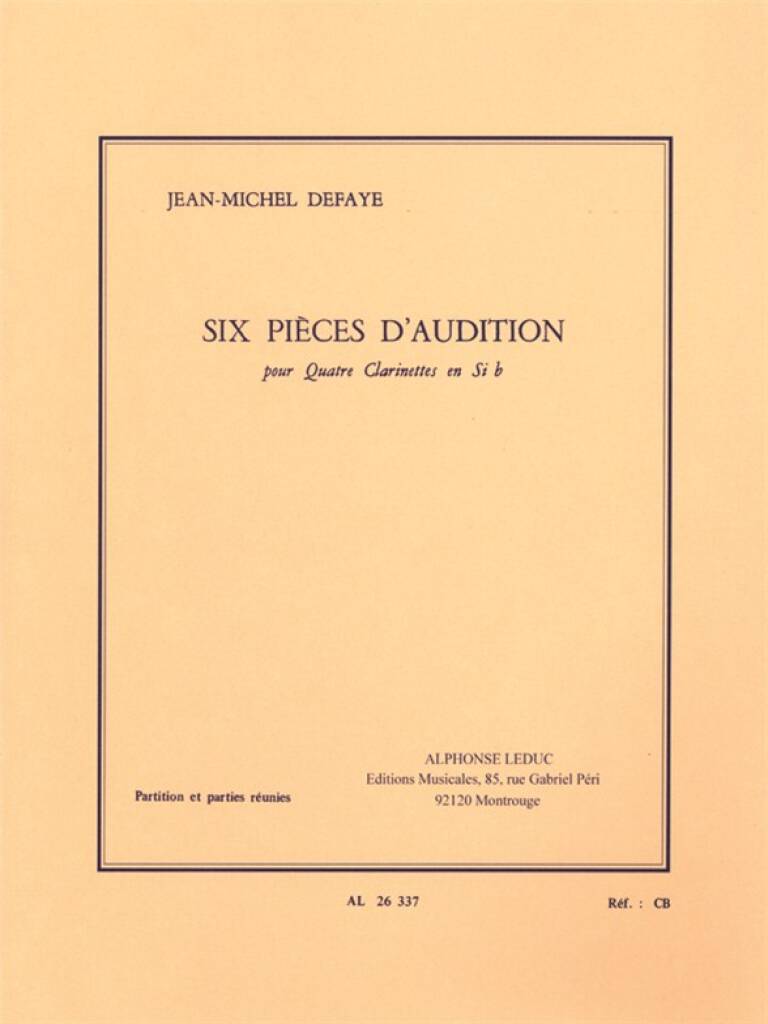 DEFAYE - SIX PIECES D'AUDITION POUR TROIS FLUTES, ANTIKVÁR