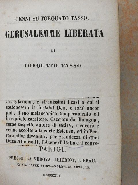 Torquato Tasso - Gerusalemme Liberata [antikvár]