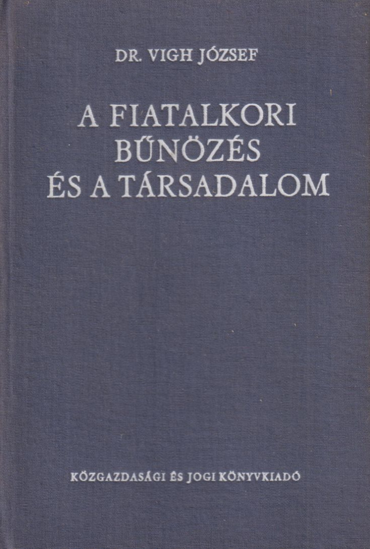 Dr. Vigh József - A fiatalkori bűnözés és a társadalom [antikvár]