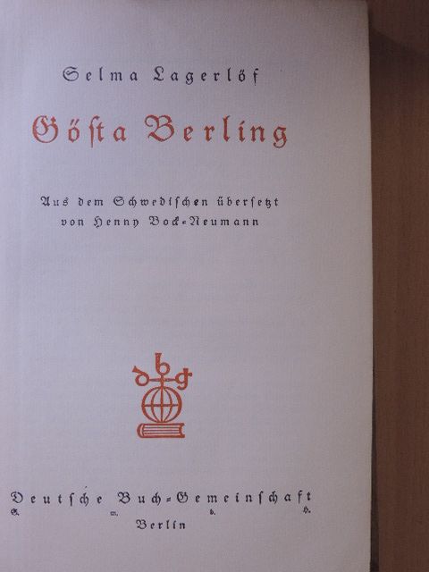 Selma Lagerlöf - Gösta Berling (gótbetűs) [antikvár]