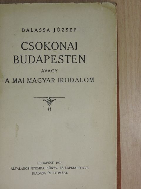 Balassa József - Csokonai Budapesten [antikvár]