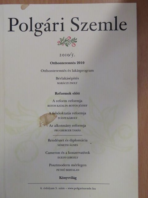Botos József - Polgári Szemle 2010/5. [antikvár]