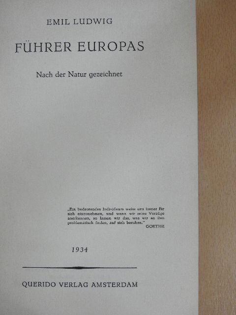 Emil Ludwig - Führer Europas [antikvár]