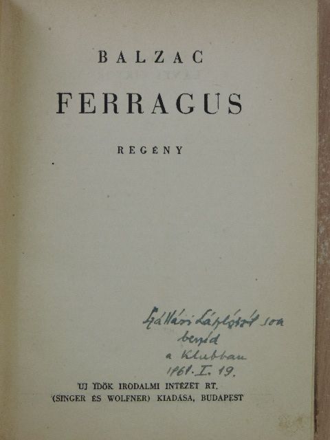 Balzac - Ferragus [antikvár]