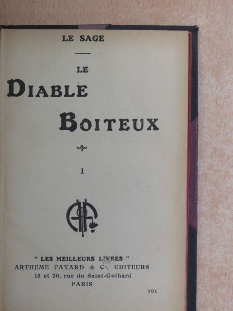 A. R. Le Sage - Le diable boiteux I-II./Paradoxe sur le Comédien [antikvár]