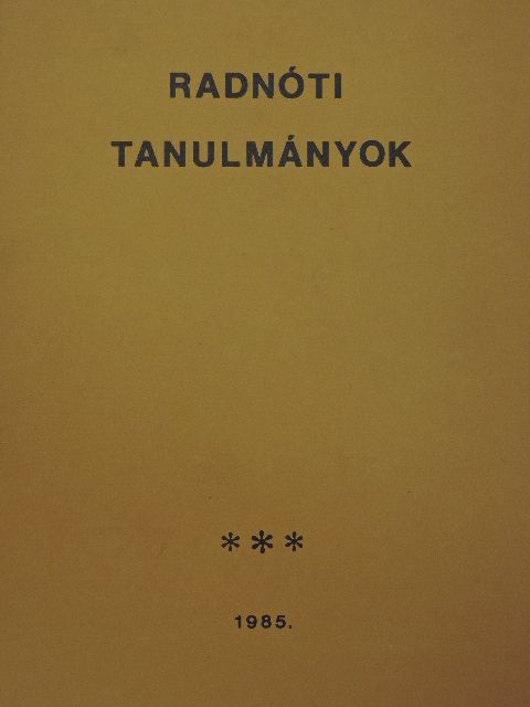 Alföldy Jenő - Radnóti tanulmányok [antikvár]