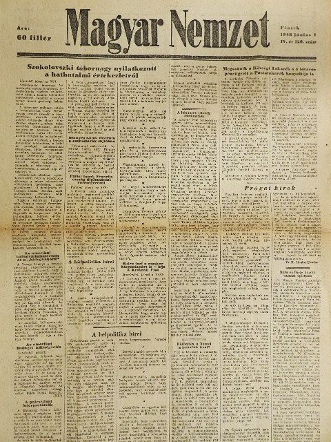 Magyar Nemzet 1948. június 4. [antikvár]