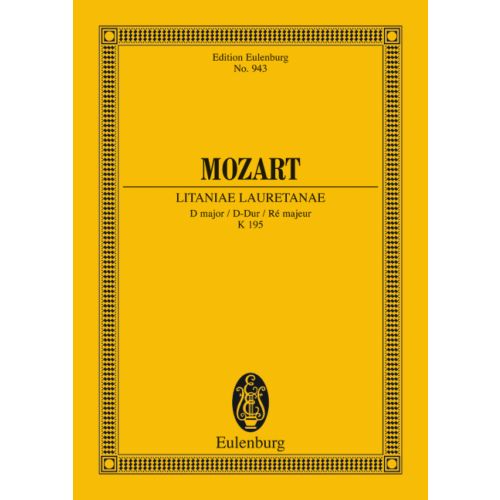 MOZART, W,A, - LITANIAE LAURETANAE D-DUR KV 195 (186d), TASCHENPARTITUR (FELIX SCHOEDER), ANTIKVÁR