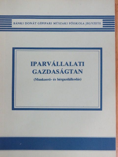 Dr. Iványi László - Iparvállalati gazdaságtan [antikvár]