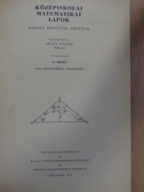 Bérczi Szaniszló - Középiskolai matematikai lapok 1979-80. (fél évfolyamok) [antikvár]