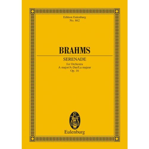 BRAHMS... - SERENADE FOR ORCHESTRA A MAJOR OP.16 POCKET SCORE