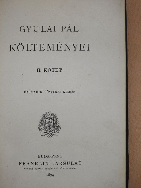 Gyulai Pál - Gyulai Pál költeményei II. [antikvár]