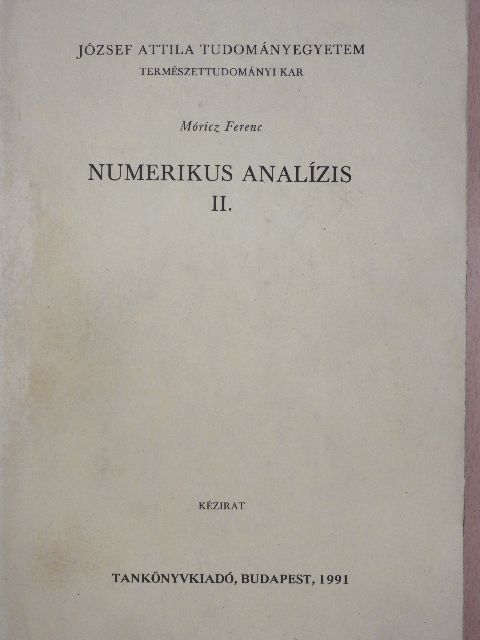 Móricz Ferenc - Numerikus analízis II. [antikvár]