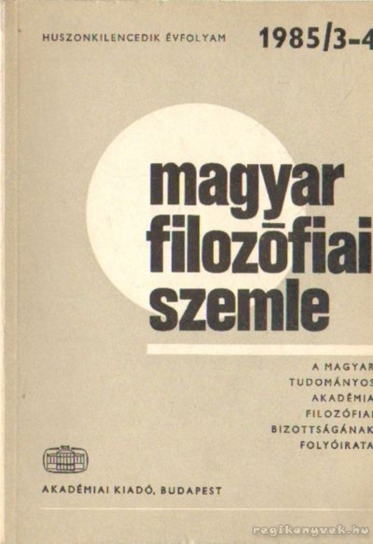 Több szerkesztő - Magyar filozófiai szemle 1985/3-4. [antikvár]
